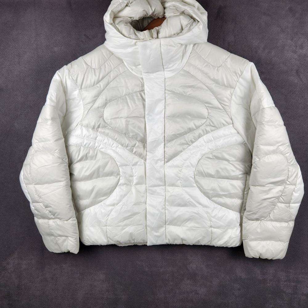 Nike Tech Pack Therma Fit ADV Puffer Jacket Mens Medium White Hooded‎